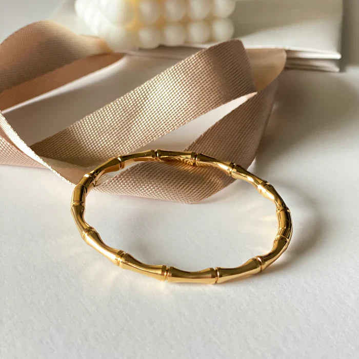 Bamboo Cuff Bangle Bracelet-soristyle