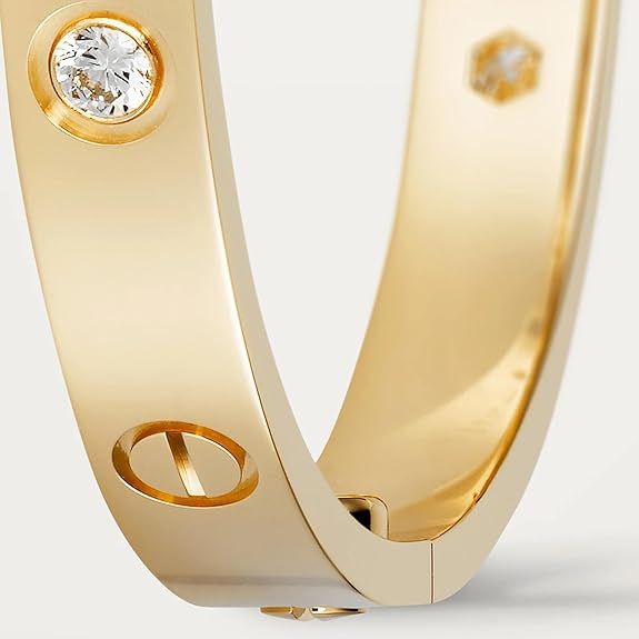 Elegant Diamond Screw Bangle Bracelet